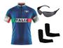 Imagem de Conjunto Ciclismo Camisa C/ Proteção UV e Bermuda C/ Proteção UV + Óculos Esportivo Espelhado + Par de Manguitos