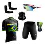 Imagem de Conjunto Ciclismo Camisa e Bermuda + Par de Luvas + Óculos de Proteção + Par de Manguitos