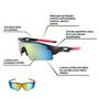 Imagem de Conjunto Ciclismo Camisa Proteção UV e Bermuda em Gel + Luvas Ciclismo + Óculos + Manguitos + Bandana