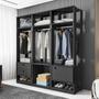 Imagem de Conjunto Closet Modulado com 3 Cabideiros 1 Porta 2 Gavetas Titan Móveis Leão