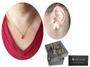 Imagem de Conjunto Colar e Brinco Feminino Nossa Senhora Aparecida Banhado a Ouro 18K com embalagem para presente