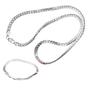 Imagem de Conjunto Colar E Pulseira Grossa Banhada A Prata 925 , Masculino , Feminino , Unissex , Semi Joia