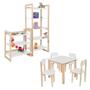 Imagem de Conjunto Colorê Estante 75cm + Estante 150cm + Mesa Infantil com 4 Cadeiras - Branco