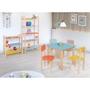 Imagem de Conjunto Colorê Estante 75cm + Estante 150cm + Mesa Infantil com 4 Cadeiras - Colorido