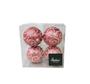 Imagem de Conjunto com 04 Bolas Glitter Rosê Arabescos 8cm HT9205 - Linha Christmas Premium