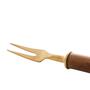 Imagem de Conjunto com 04 Garfos para Petiscos Wolff 14cm com Cabo de Bambu / Inox Dourado