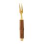 Imagem de Conjunto com 04 Garfos para Petiscos Wolff 14cm com Cabo de Bambu / Inox Dourado