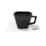 Imagem de Conjunto com 06 Xicaras de Chá Preta Golden Stone - Oxford Porcelana 200ml - Xicara quadrada preta com prato marmorizado 