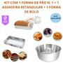 Imagem de Conjunto Com 1 Forma de Pão N. 1 + 1 Assadeira Retangular N. 1 + 1 Forma De Bolo Ou Pudim Tamanho 20