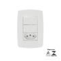 Imagem de Conjunto com 1 Interruptor Duplo com Tomada 10A 250V - ILUMI