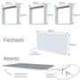 Imagem de Conjunto com 1 Mesa Dobrável 60cm e 3 Nichos Bramov Móveis Cinza Cristal