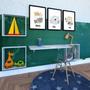 Imagem de Conjunto com 1 Mesa Dobrável 60cm e 3 Nichos Bramov Móveis Cinza Cristal