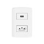 Imagem de Conjunto com 10 Tomadas Usb + 1 Tomada 2p+t 20a 250v, Modular, com Placa 4x2 e Suporte