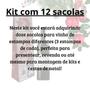 Imagem de Conjunto Com 12 Sacolas Para Bebidas Presente Natal Delicada