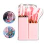 Imagem de Conjunto Com 19 Utensílios Cozinha Silicone Concha Espátula Rosa