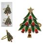 Imagem de Conjunto Com 2 Argolas Para Guardanapos Árvore De Natal Verde e Vermelho D&A