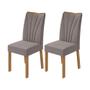 Imagem de Conjunto com 2 Cadeiras Apogeu Lopas com Tecido Veludo - Amêndoa/Cappuccino