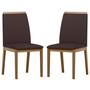 Imagem de Conjunto com 2 Cadeiras de Jantar Estofada Fernanda Amendoa/Veludo Café Lo02 - New Ceval