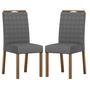 Imagem de Conjunto com 2 cadeiras de Jantar Estofada Mariah Amendoa/Veludo Cinza Ja02 - New Ceval