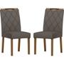 Imagem de Conjunto com 2 Cadeiras de Jantar Estofada Sarah Amendoa/Veludo Cinza Lo01 - New Ceval