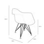 Imagem de Conjunto Com 2 Cadeiras Eames Com Braço Eiffel Branca Empório Tiffany Base Aço Cromado