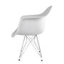 Imagem de Conjunto Com 2 Cadeiras Eames Com Braço Eiffel Branca Empório Tiffany Base Aço Cromado