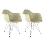 Imagem de Conjunto Com 2 Cadeiras Eames Com Braço Eiffel Fendi Empório Tiffany Base Aço Cromado