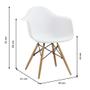 Imagem de Conjunto com 2 Cadeiras Eames Eiffel com Braços Base Madeira Branco