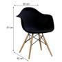 Imagem de Conjunto com 2 Cadeiras Eames Eiffel com Braços Base Madeira Preto