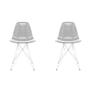 Imagem de Conjunto Com 2 Cadeiras Eames Eiffel Fume Empório Tiffany Base Aço Cromado