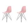 Imagem de Conjunto Com 2 Cadeiras Eames Eiffel Rosa Empório Tiffany Base Preta