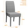 Imagem de Conjunto Com 2 Cadeiras Para Sala de Jantar Estofadas Isis Madeira Maciça Ypê Suede Animalle Azul WD26 New Ceval