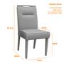 Imagem de Conjunto Com 2 Cadeiras Para Sala de Jantar Estofadas Lectus Madeira Maciça Cor Ype Linho Cinza Claro LN02 New Ceval