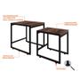 Imagem de Conjunto com 2 Mesas Laterais Wooden Nogal e Preto