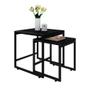 Imagem de Conjunto com 2 Mesas Laterais Wooden Ônix e Preto