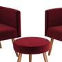 Imagem de Conjunto com 2 Poltronas e 1 Puff Dallas Veludo Vermelho
