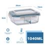 Imagem de Conjunto Com 2 Potes 1040ml Divisória Hermético Marmita