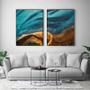 Imagem de Conjunto com 2 quadros decorativos Abstrato Azul e Laranja