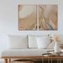 Imagem de Conjunto com 2 quadros decorativos Abstrato Bege com Dourado