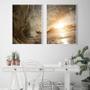 Imagem de Conjunto com 2 quadros decorativos Reflexo do sol no mar.