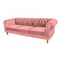 Imagem de Conjunto com 2 Sofás Chesterfield Duque 3 lugares 1,80 - Suede Rosa / sala de estar, recepção, barbearia