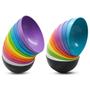 Imagem de Conjunto Com 20 Bowls de 380ml Tigelas Plástico Cores Vivas Colorido Sobremesa Sopa Caldos Sorvete