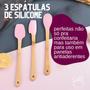 Imagem de Conjunto com 3 Modelos de Espátulas pra Confeitaria e Uso Doméstico Silicone