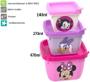 Imagem de Conjunto Com 3 Potes Conect Quadrado Colorido Disney Minnie