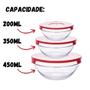 Imagem de Conjunto Com 3 Potes De Vidro Transparente Para Alimentos.
