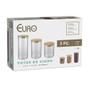 Imagem de Conjunto com 3 Potes de Vidro transparente Slim com tampa Bambu, VDR6804-3, Euro Home