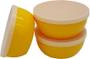 Imagem de Conjunto com 3 Potes, Kit potes de ótima qualidade, 12x5cm 0,4l, Amarelo com Tampa