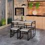 Imagem de Conjunto com 4 Bancos Wooden Snow e Preto