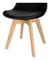 Imagem de Conjunto Com 4 Cadeira Leda Preta - Charles Eames Wood Com A