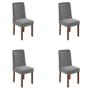 Imagem de Conjunto com 4 Cadeiras Astrid Linho Cinza e Imbuia Clean